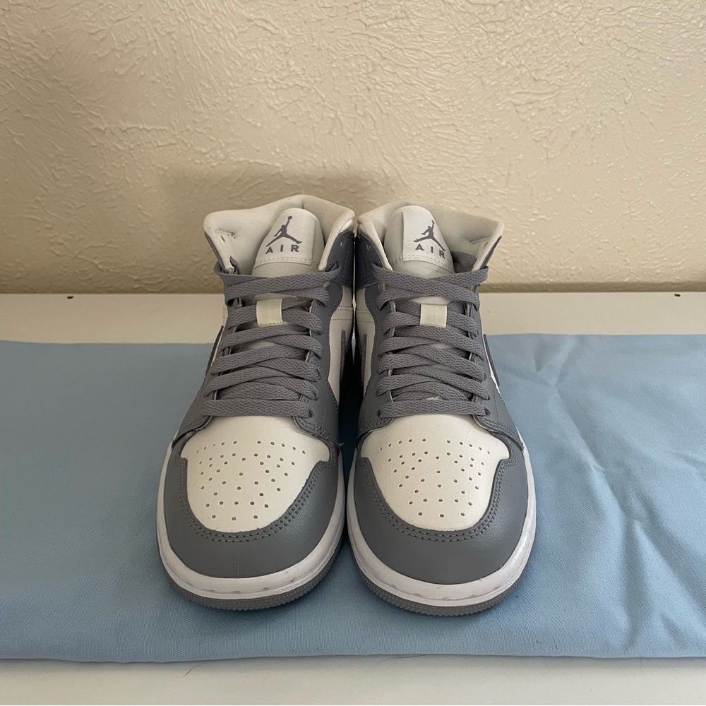 Jordan Gray and White High-Top Sneakers